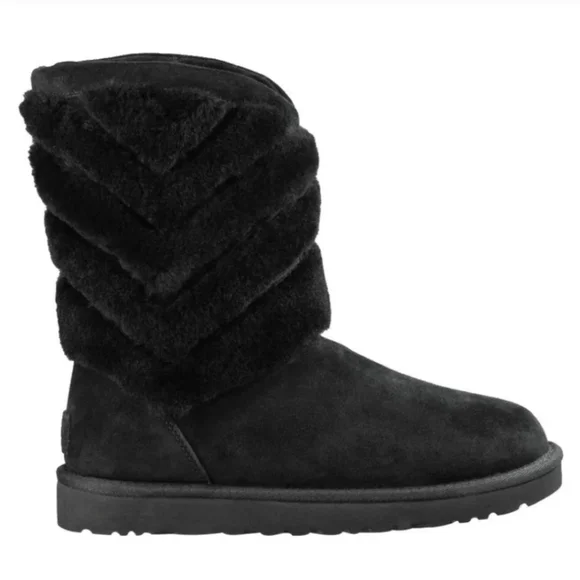 🐏 UGG Tania Shearling Boots black chevron NWOB size 11 - Picture 3 of 4